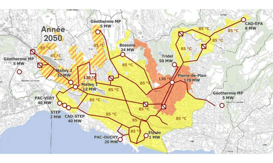 Pianificazione approssimativa dello sviluppo della rete di teleriscaldamento e della produzione energetica