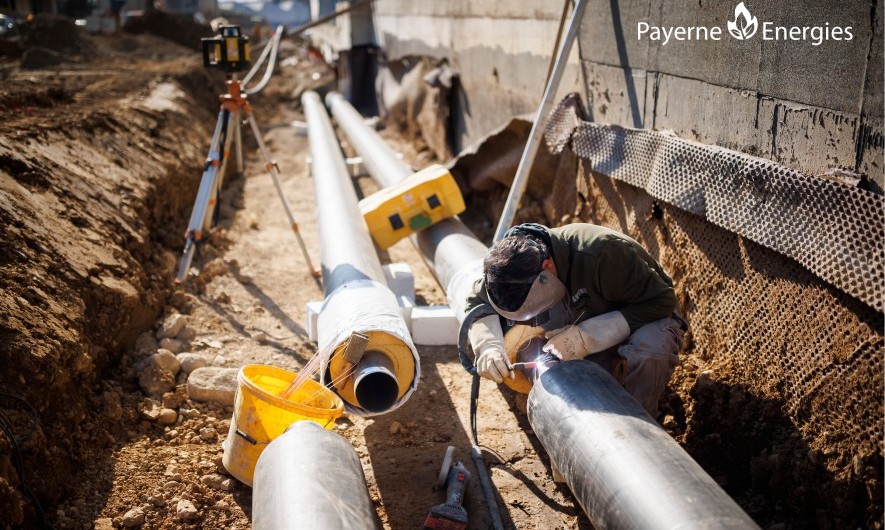 La realizzazione della rete di teleriscaldamento in corso a Payerne. Foto: Simon Brunet