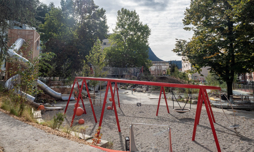 Il nuovo parco giochi in Via Pico a Cassarate. © Città di Lugano, Divisione Spazi Urbani, Verde Pubblico